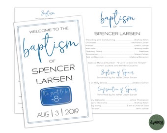 EDITABLE, Lds Baptism Program Template, Printable Baptism Program, Lds boy baptism, Lds baptism, DIY, Editable Template, Neutral, CTR