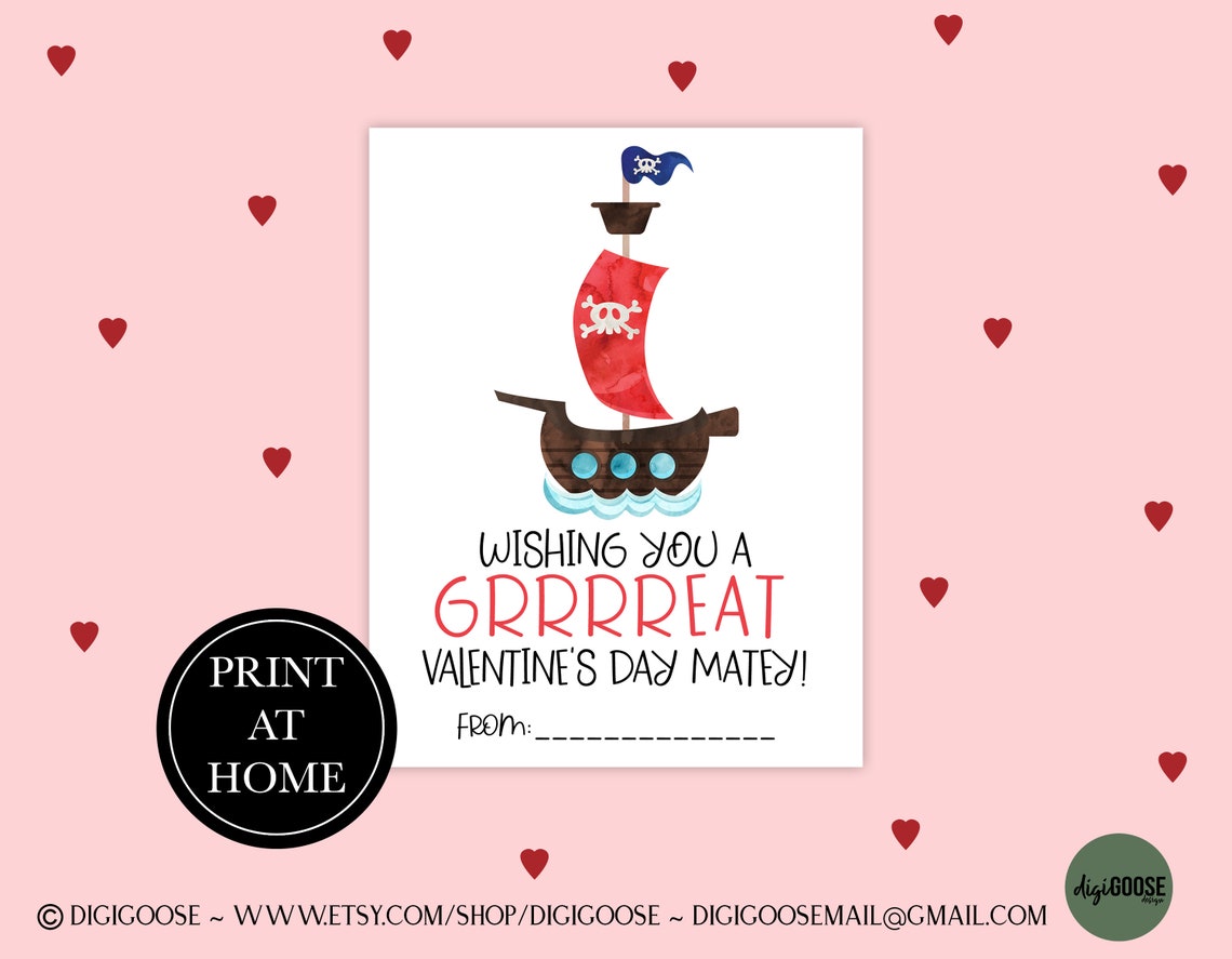 Cute Valentine Card Printable / Valentine Printables for Kids - Etsy