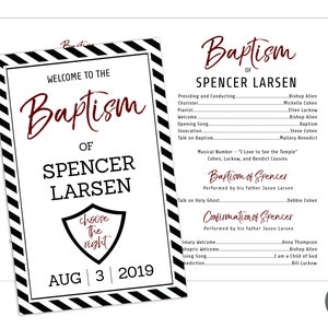 EDITABLE, LDS Baptism Program Template, Printable Baptism Program, Lds boy baptism, Lds baptism, DIY, Editable Template, Neutral, Black