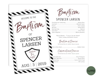 EDITABLE, LDS Baptism Program Template, Printable Baptism Program, Lds boy baptism, Lds baptism, DIY, Editable Template, Neutral, Black