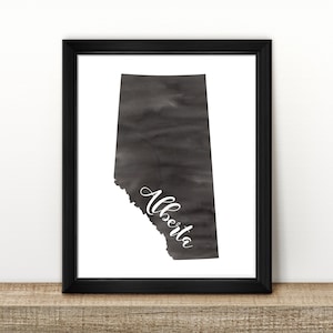 CLEARANCE // ALBERTA Province Map // Watercolor art print // Poster // Wall Art // Alberta painting // Canada map print // State Prints