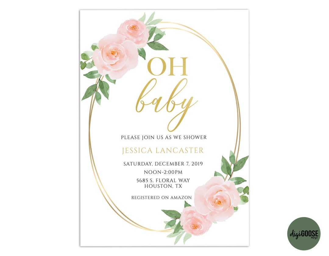EDITABLE Baby Shower Invitation Template Printable Shower - Etsy