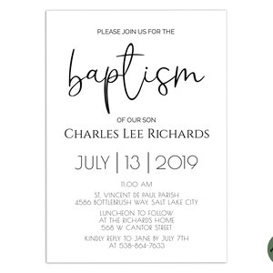 EDITABLE Baptism Invitation TEMPLATE, Printable Baptism Announcement, boy baptism, baptism, Christening, DIY, Instant Download,
