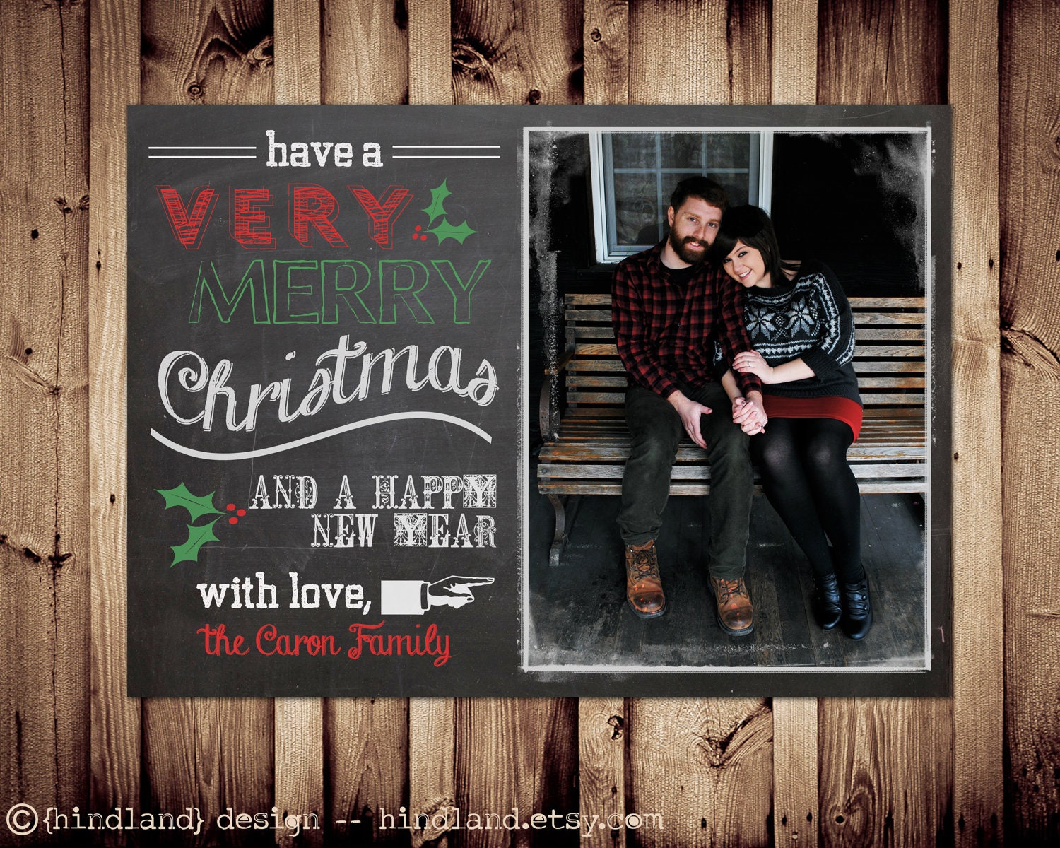 SAME DAY TURNAROUND Christmas Photo Card // Custom Holiday Etsy