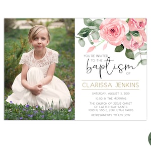 EDITABLE, LDS Baptism Invitation Template, Printable Baptism Announcement, Lds girl baptism, Lds baptism, DIY, Instant Download, Christening