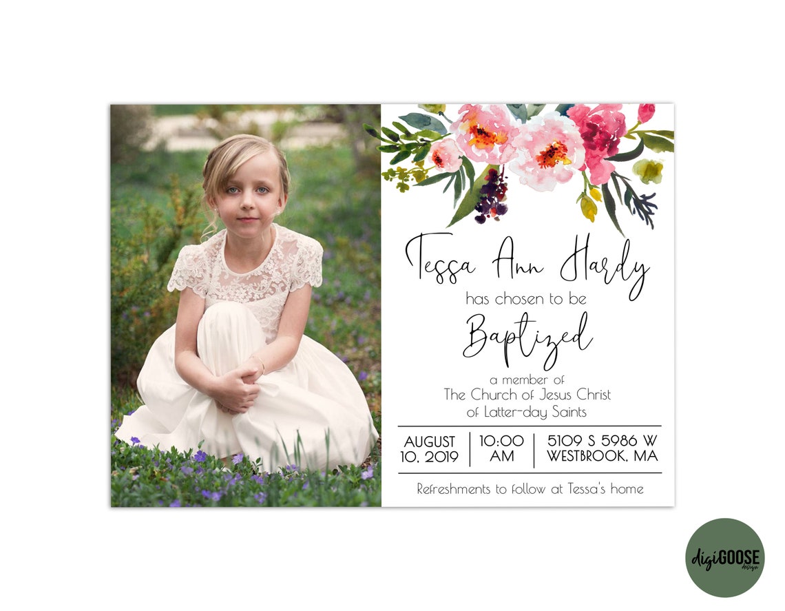 EDITABLE LDS Baptism Invitation Template Printable Baptism - Etsy
