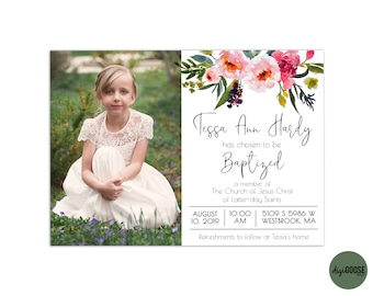 EDITABLE, LDS Baptism Invitation Template, Printable Baptism Announcement, Lds girl baptism, Lds baptism, DIY, Instant Download, Christening