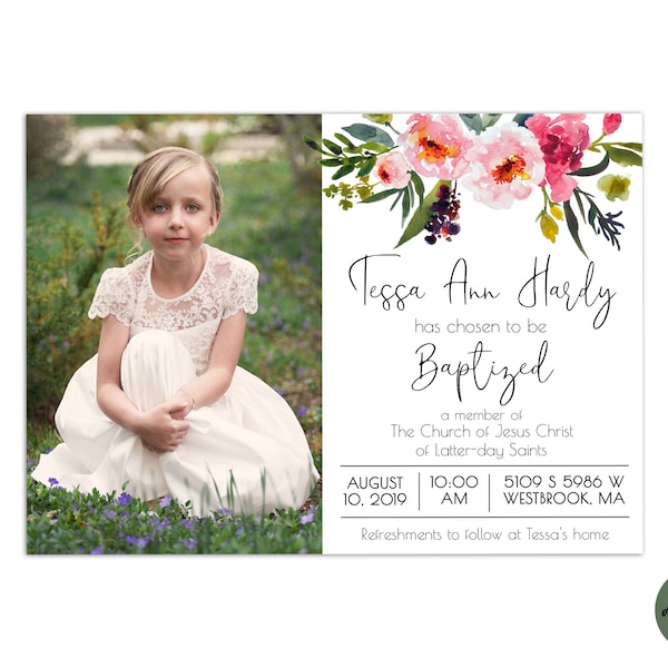 Lds Baptism Announcement - Etsy