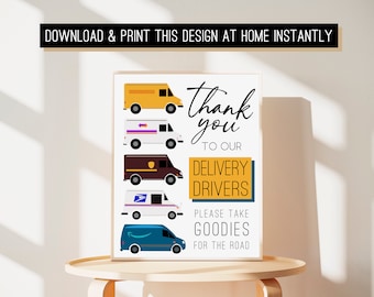 INSTANT / Delivery driver thank you sign / Take a treat / 8x10 delivery driver snack sign / delivery driver mail sign / digital download