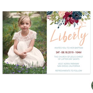 EDITABLE, LDS Baptism Invitation Template, Printable Baptism Announcement, Lds girl baptism, Lds baptism, DIY, Instant Download, Christening