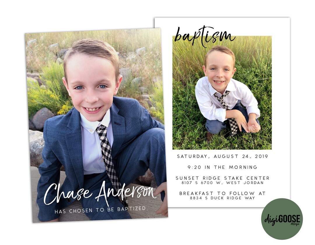 EDITABLE, LDS Baptism Invitation Template, Printable Baptism ...
