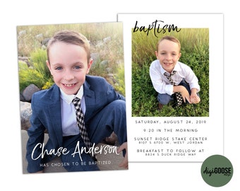 EDITABLE, LDS Baptism Invitation Template, Printable Baptism Announcement, Lds boy baptism, Lds baptism, DIY, Instant Download