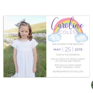 EDITABLE, LDS Baptism Invitation Template, Printable Baptism Announcement, Lds girl baptism, Lds baptism, DIY, Instant Download, Christening