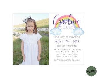 EDITABLE, LDS Baptism Invitation Template, Printable Baptism Announcement, Lds girl baptism, Lds baptism, DIY, Instant Download, Christening