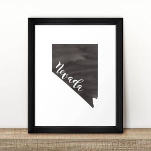 CLEARANCE // NEVADA state Map // Watercolor art print // Poster // Travel // Wall Art // Nevada painting // US state map print // Home Decor
