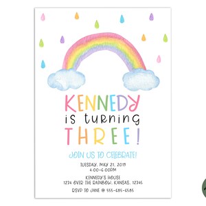 EDITABLE, TEMPLATE diy Colorful Rainbow Birthday Party invitation, Rainbow printable invite, Rainbow invitation, Rainbow party invitation,