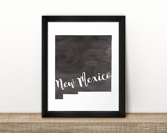 CLEARANCE // NEW Mexico state Map // Watercolor art print // Poster // Travel // Wall Art // painting // US state map print // Home Decor
