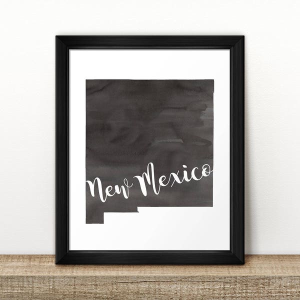 CLEARANCE // NEW Mexico state Map // Watercolor art print // Poster // Travel // Wall Art // painting // US state map print // Home Decor