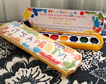 ART party invitation -- It's a pARTy! -- PRINTABLE -- Rainbow Paint Party Birthday Invitation -- DIY