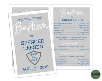 EDITABLE, LDS Baptism Program Template, Printable Baptism Program, Lds boy baptism, Lds baptism, DIY, Editable Template, Neutral, Gray