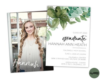 EDITABLE, Graduation Announcement, Graduation Invitation, Photo Graduation Announcement, Graduation Party Invitation, DIY, Instant Download