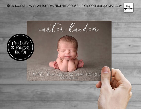 etsy birth announcement