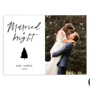EDITABLE // TEMPLATE // Married Bright // Christmas Card Template // Christmas Card Template // Holiday Card // Fully editable // Wedding