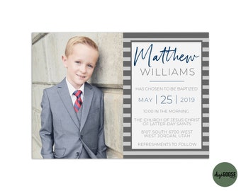 EDITABLE, LDS Baptism Invitation Template, Printable Baptism Announcement, Lds boy baptism, Lds baptism, DIY, Instant Download