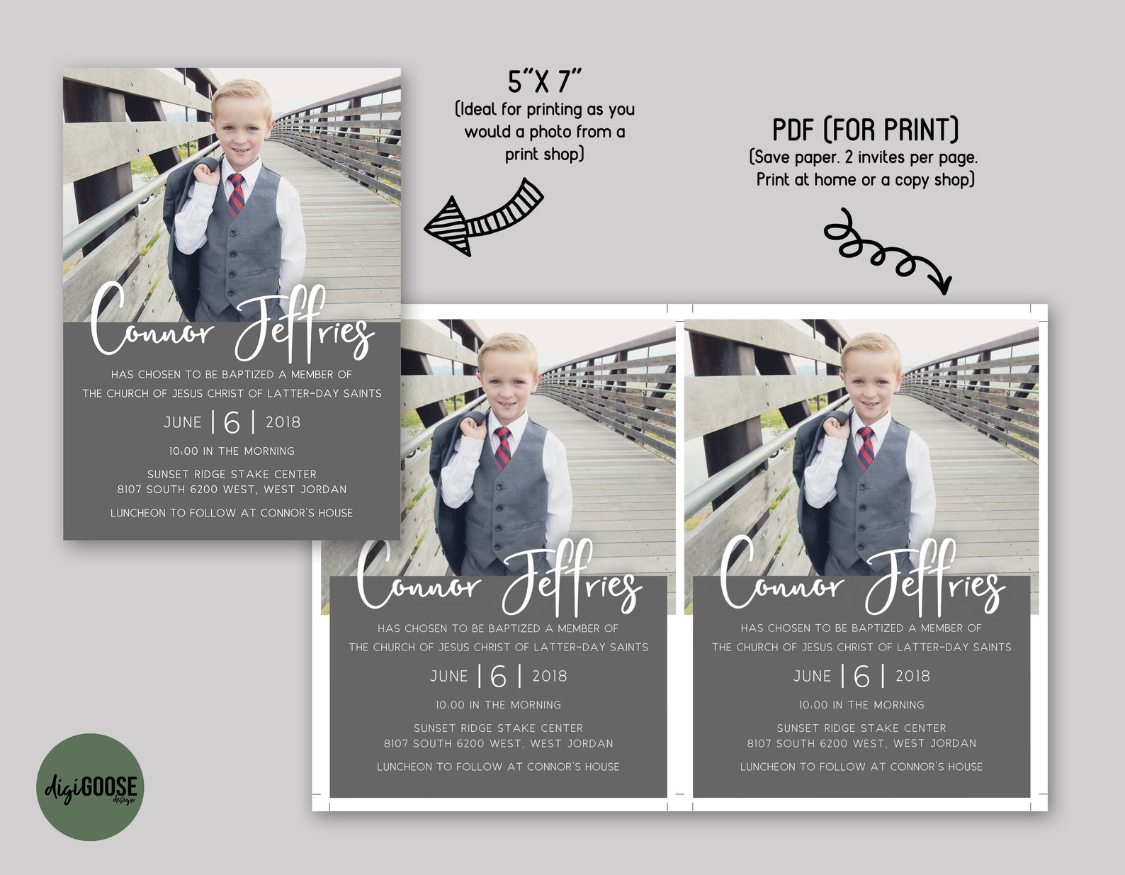 EDITABLE LDS Baptism Invitation Temlplate Printable Baptism | Etsy