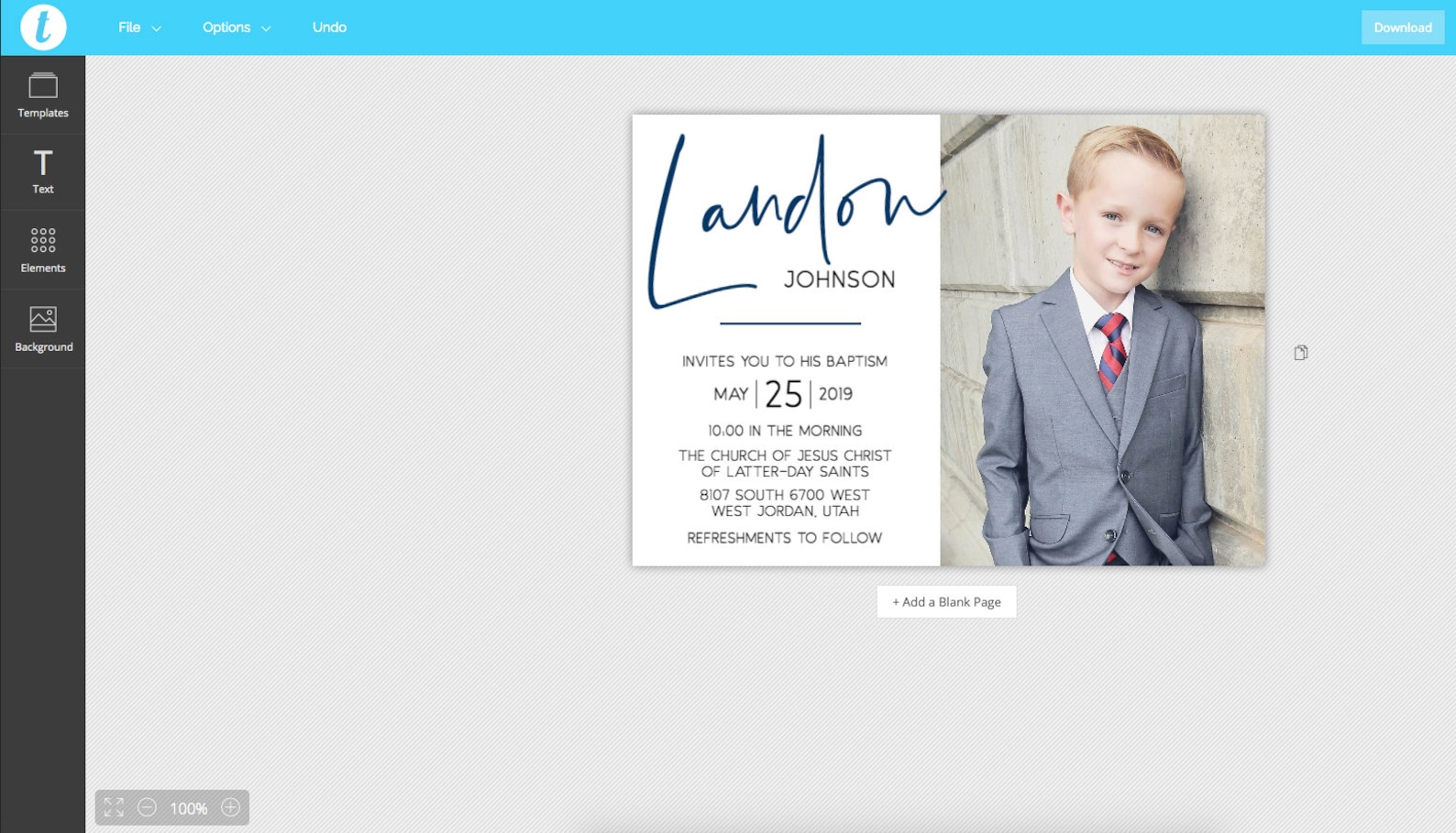 EDITABLE LDS Baptism Invitation Template Printable Baptism | Etsy