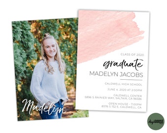 EDITABLE, Graduation Announcement, Graduation Invitation, Modern Graduation Announcement, Graduation Party, Printable, DIY, Instant Download