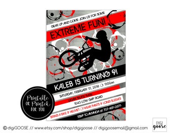 24 Hours or less // BIKING // BMX BOYS Invitation // Birthday Invite // Extreme bike Invitation // Bmx Birthday Invite // Bike Invitation