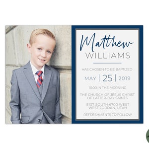 EDITABLE, LDS Baptism Invitation Template, Printable Baptism Announcement, Lds boy baptism, Lds baptism, DIY, Instant Download