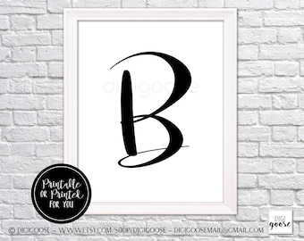 CLEARANCE // B MONOGRAM print // nursery decor // girls poster, monogram for girl, glamour letter, letter wall art, letter B art, B wall art