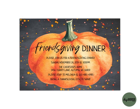 EDITABLE, Friendsgiving TEMPLATE, Thanksgiving invite, Friendsgiving Invitation, Edit yourself, diy Editable, INSTANT, Printable
