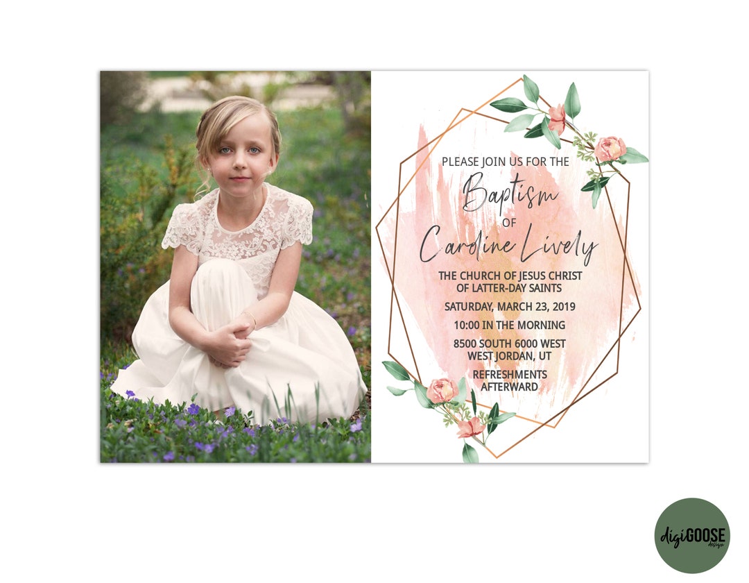 EDITABLE LDS Baptism Invitation Template Printable Baptism - Etsy