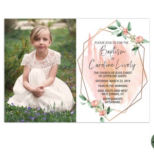 EDITABLE, LDS Baptism Invitation Template, Printable Baptism Announcement, Lds girl baptism, Lds baptism, DIY, Instant Download, Christening