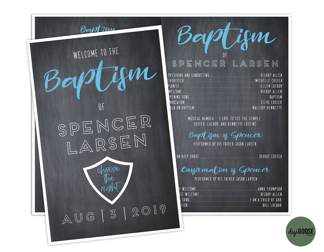 EDITABLE, Lds Baptism Program Template, Printable Baptism Program, Lds ...