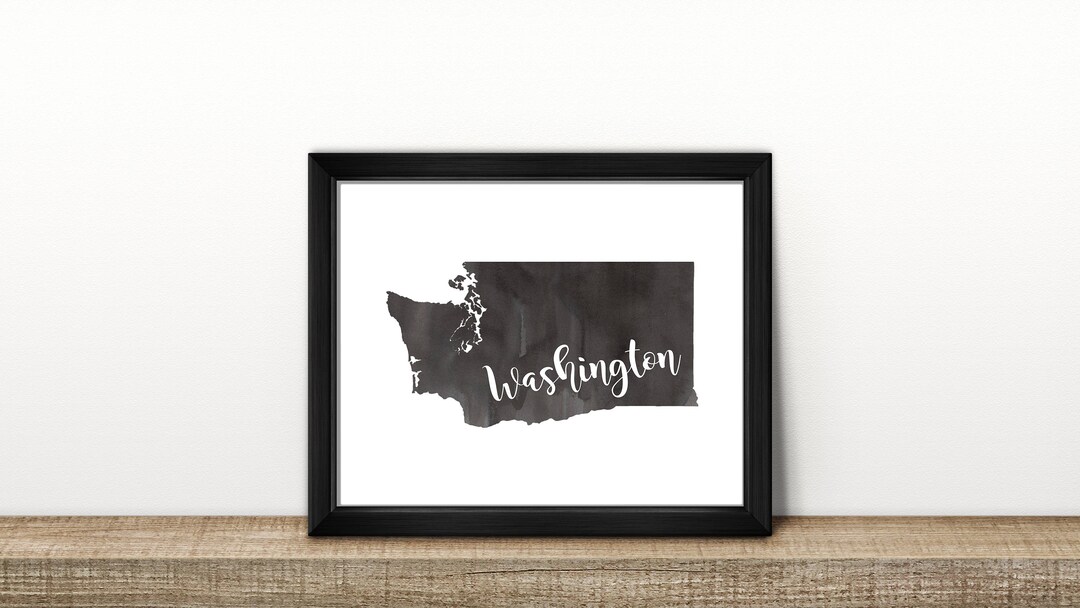 CLEARANCE // WASHINGTON State Map // Watercolor Art Print // Poster ...
