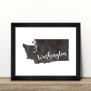 CLEARANCE // WASHINGTON state Map // Watercolor art print // Poster // Travel // Wall Art // painting // US state map print // Home Decor