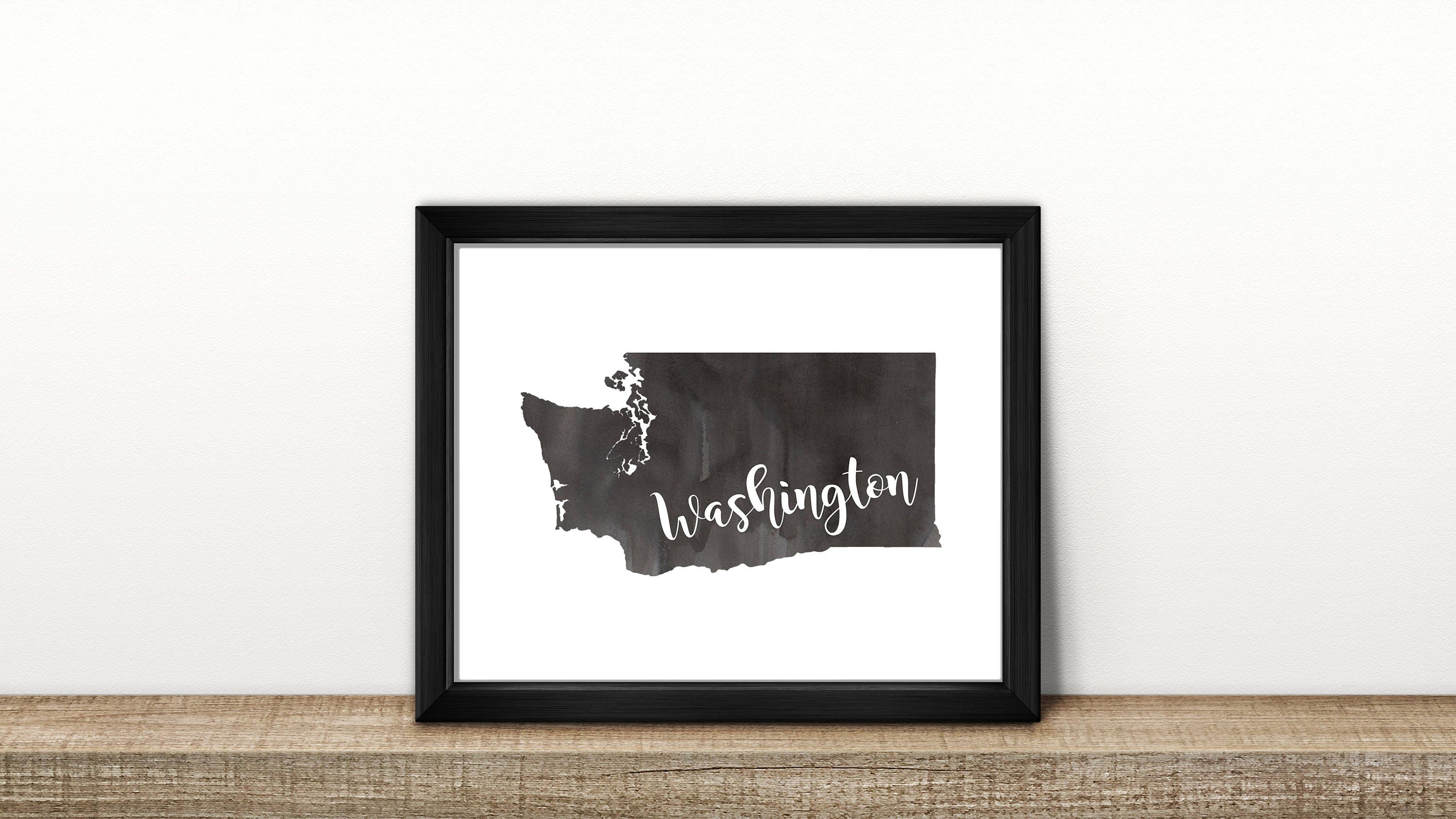 CLEARANCE // WASHINGTON State Map // Watercolor Art Print // Poster ...