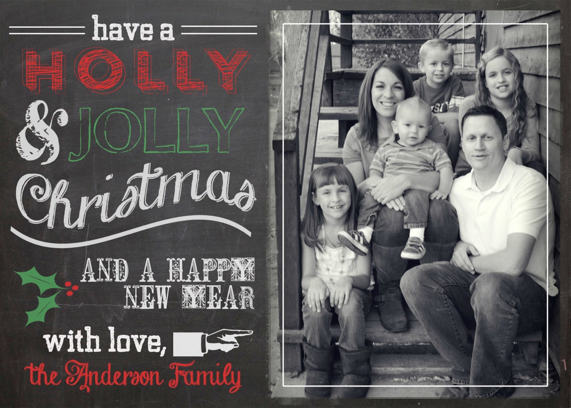 SAME DAY TURNAROUND Christmas Photo Card // Custom Holiday Etsy