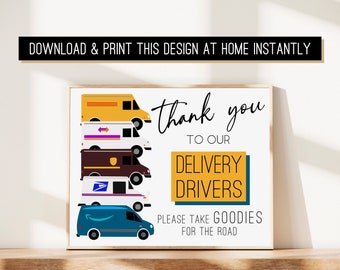 INSTANT / Delivery driver thank you sign / Take a treat / 8x10 delivery driver snack sign / delivery driver mail sign / digital download