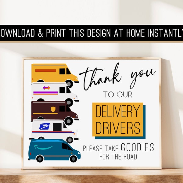 INSTANT / Delivery driver thank you sign / Take a treat / 8x10 delivery driver snack sign / delivery driver mail sign / digital download