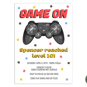 EDITABLE, Video Game Invitation TEMPLATE, Printable Video Game Birthday Invite, Game Truck, Arcade Invitation, DIY, Instant Download, Edit