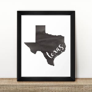CLEARANCE // TEXAS state Map // Watercolor art print // Texas Poster // Travel // Wall Art // painting // US state map print // Home Decor