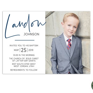 EDITABLE, LDS Baptism Invitation Template, Printable Baptism Announcement, Lds boy baptism, Lds baptism, DIY, Instant Download