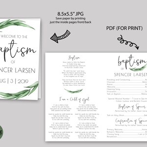 EDITABLE, LDS Baptism Program Template, Printable Baptism Program, Lds ...