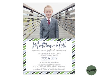 SAME DAY // Baptism invitation // Baptism announcement // LDS baptism // Boy Baptism invitation // Printable // Blessing // Christening