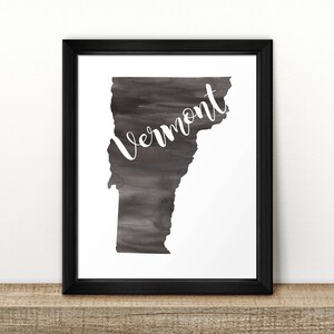 CLEARANCE // VERMONT state Map // Watercolor art print // Vermont Poster// Wall Art // painting // US state map print // Home Decor // brush
